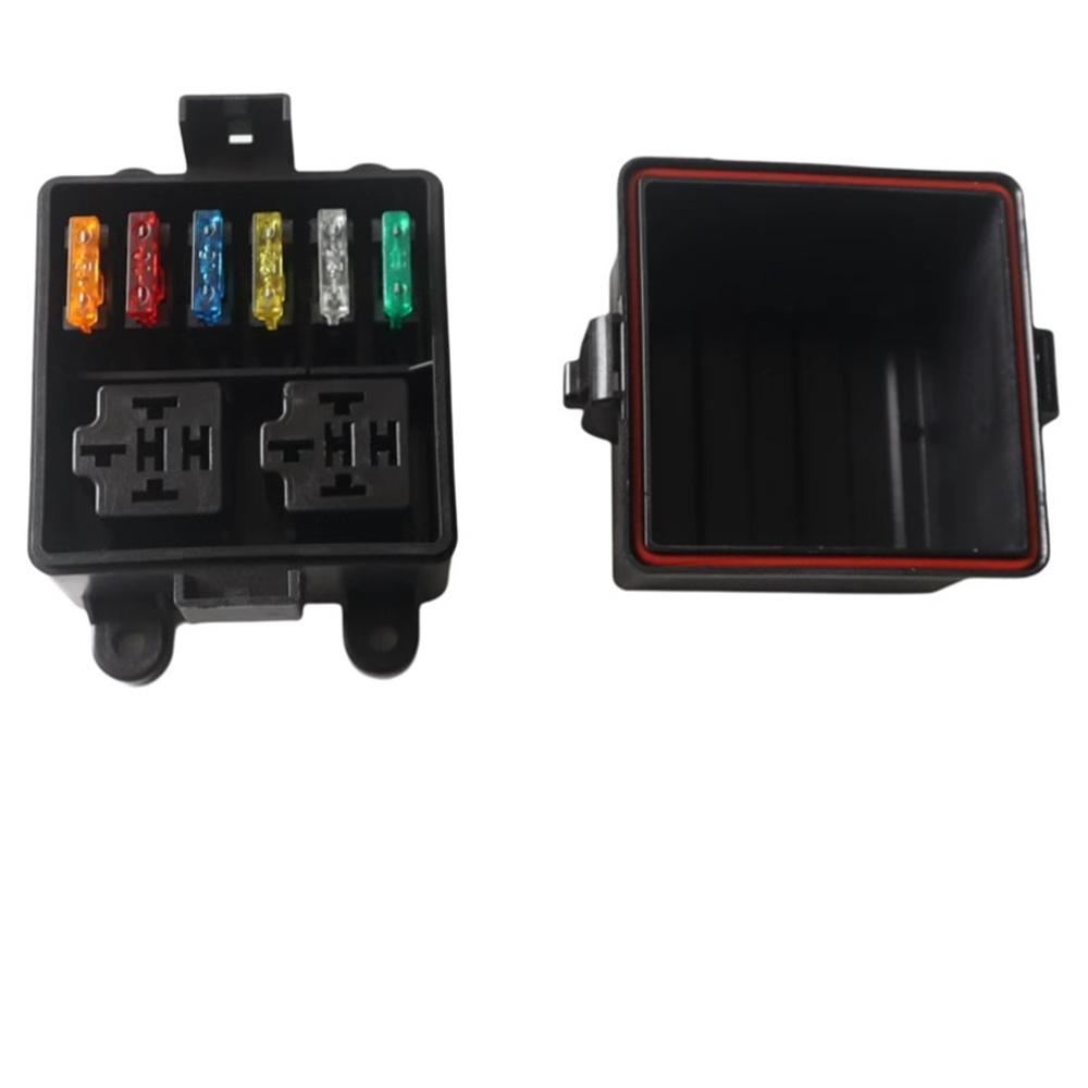 12V 6-Way Fuse Relay Box with 4-Pin 40A Relays for Car/Truck