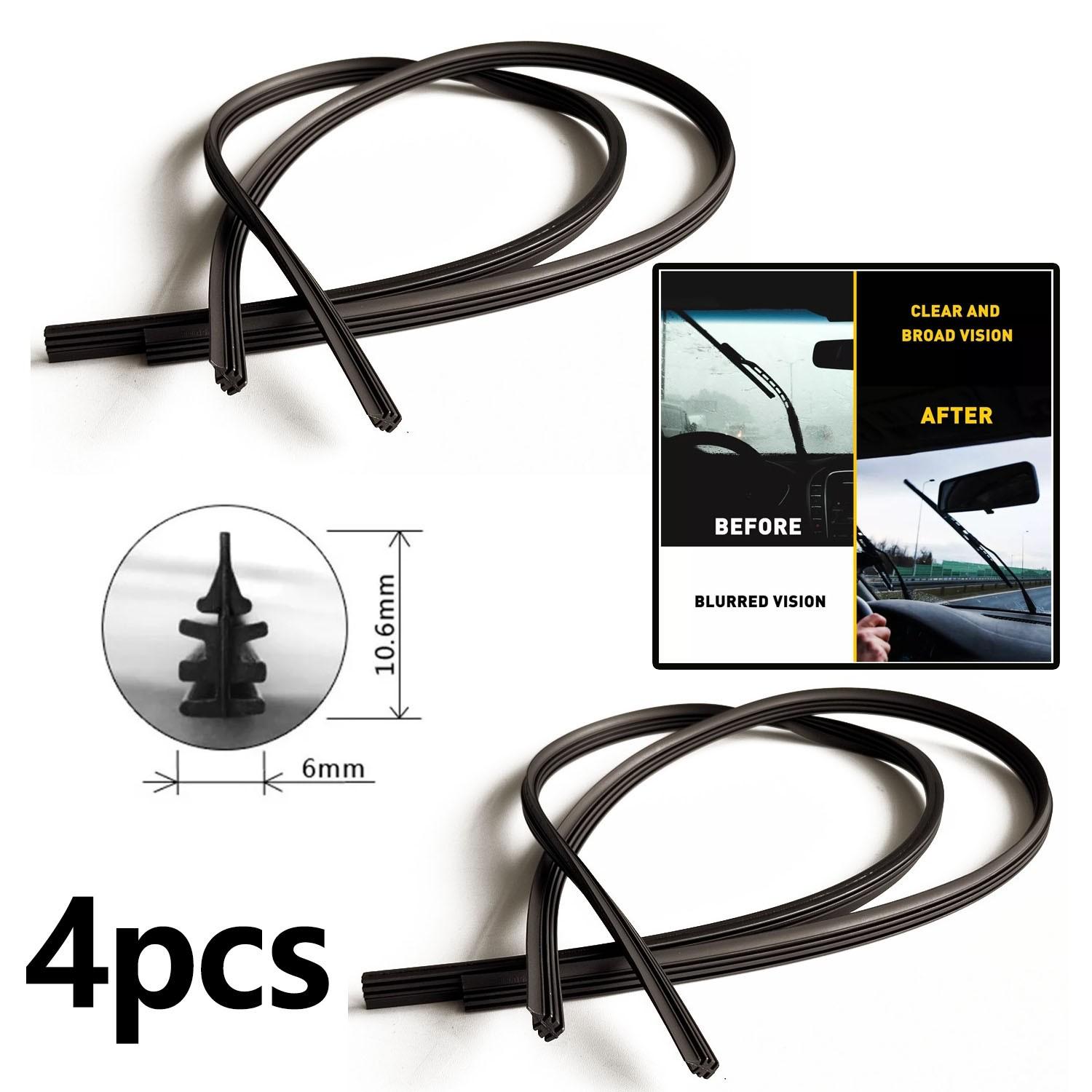 26  Универсальные безкаркасные щетки стеклоочистителя (дворники) для автомобиля и автобуса, резиновые сменные полоски 4 шт.