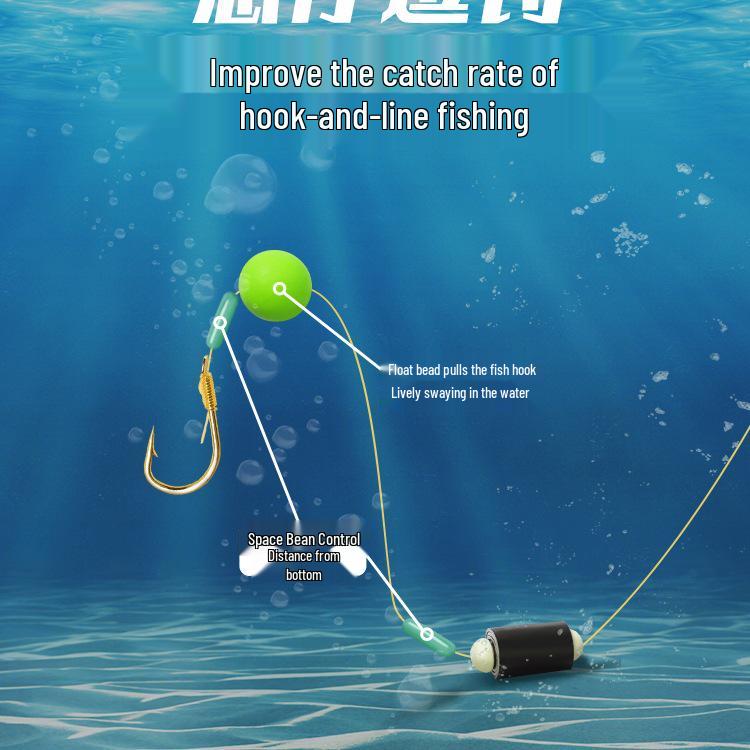 Gold Sleeve Hovering Fishing Line Set - Automatic Float, Anti-Bottom Design