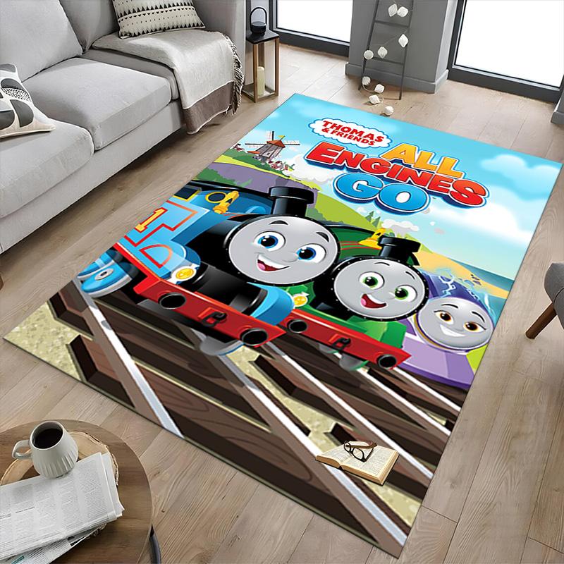 1pc Thomas Friends Engines Adventure Carpet for Playroom Bedroom Living Room Sofa Home Decor,kids Game Area Rug Non-slip Floor Mat Y73039