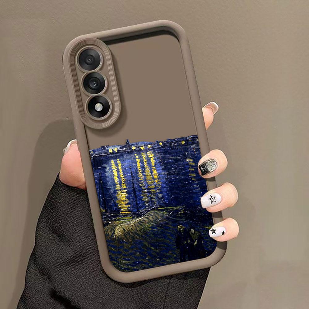 The S-Starry Night Art Cover Phone Case For HONOR 600 400 90 LITE 300 200 70 50 20 10I 9X 8X PRO DIY Case Shell Funda Capa Coque