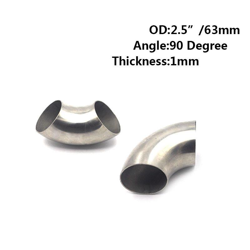 1Pcs 2//51mm Stainless Steel 90 Degree Bend Elbow Exhaust Pipe High Quality NEW