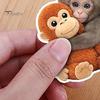 Helmet Decal Funny Monkey Hugging Plush Toy Sticker Quirky PVC Decals Waterproof Vinyl for Laptops Water Bottles Luggage Party Favors Kid Gifts