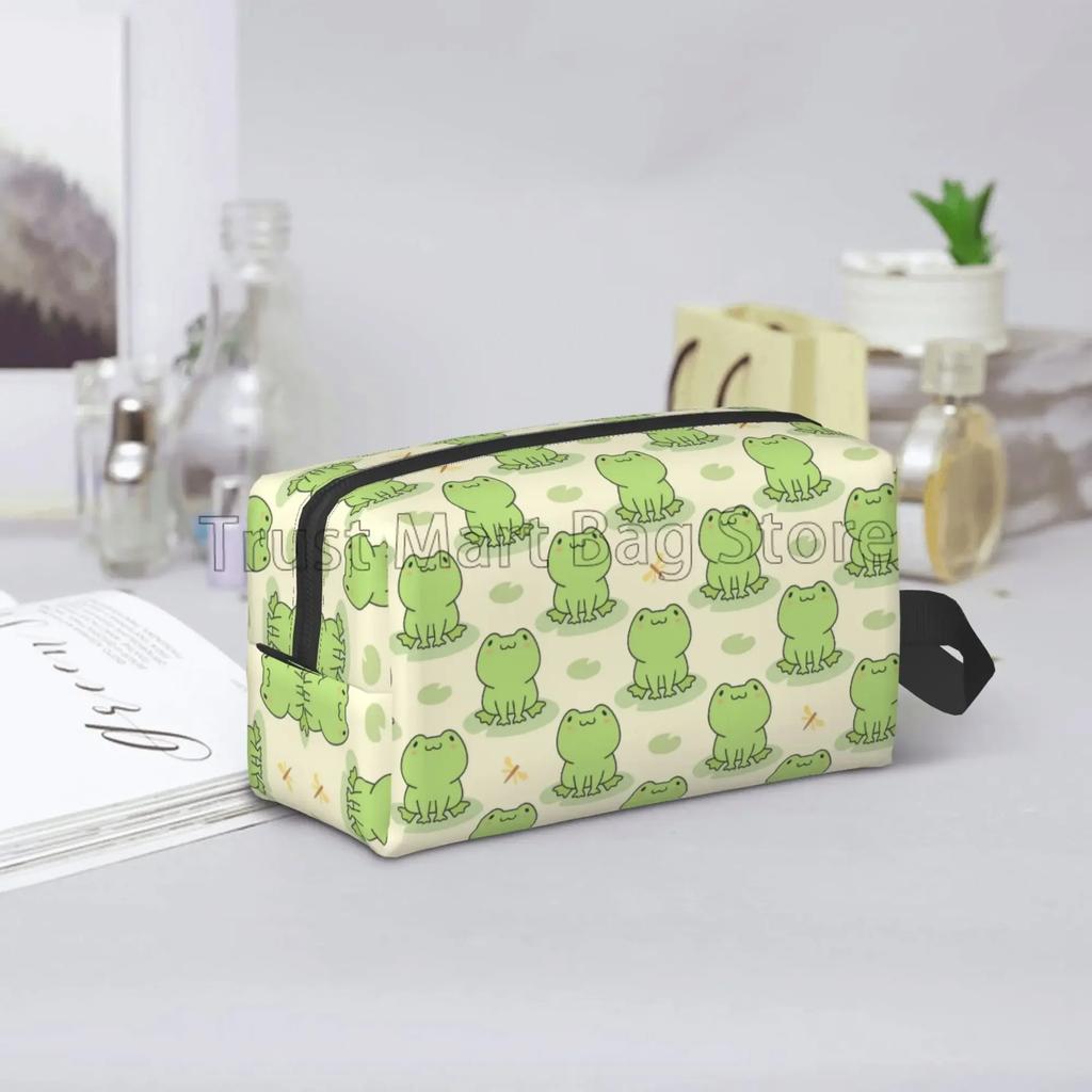 Bolsa de Maquillaje de Rana de Dibujos Animados para Niñas Mujeres Kawaii Rana Bolsas Cosméticas de Viaje Estuche Impermeable para Artículos de Tocador Bolsa de Almacenamiento para Gimnasio Escuela