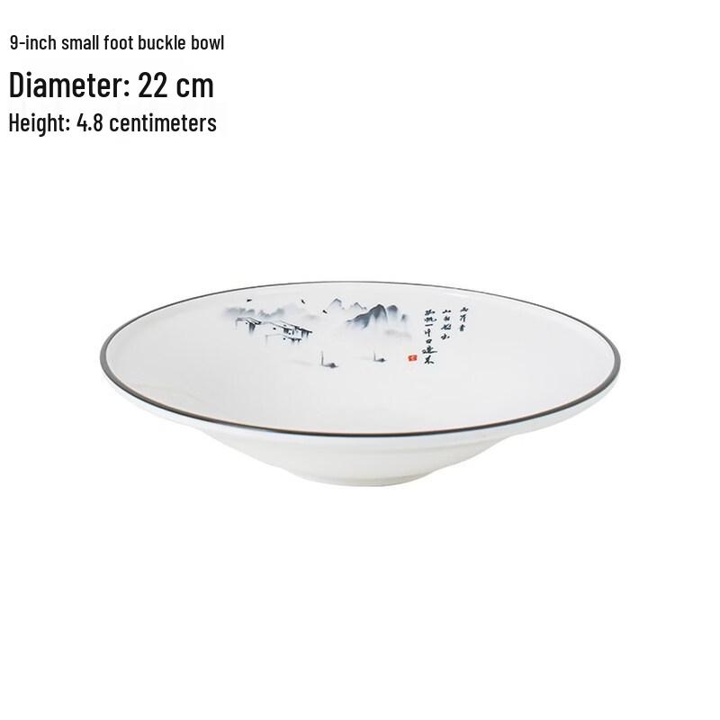 Chinese Style Irregular Underglaze Ceramic Dinner Plate