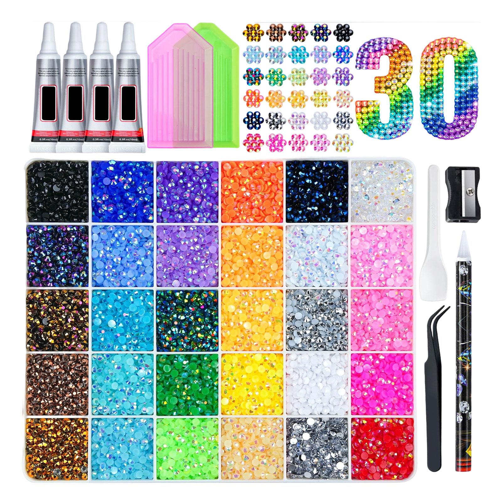 

4 Bottles Of 10ml Glue 30 Colors Of Resin Dazzling , Dazzling Kit With 4 Pieces Of Glue For Clothing Shoes Art Book Art One Size