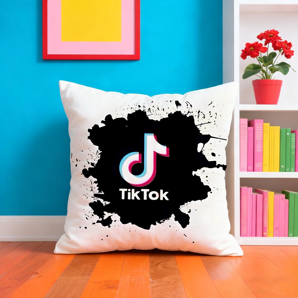 T-tik-t-Tok Fashion Pillow Case Pillow Case Plush Fabric Soft Double Sided Print Home Sofa High Quality Cushion