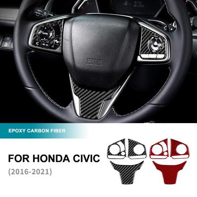 Carbon Fiber Modified For Honda Civic 2016-21 Car Inner Styling Protective 3D Anti-scratch Sticker Trim Auto Interior Accessorie
