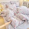 Korean Princess Cloud-like Crinkled Gauze Lace Cotton Bedding Set