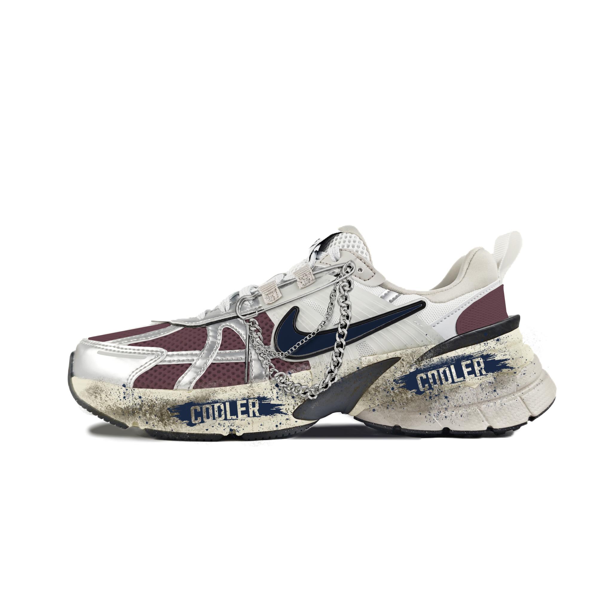 

Nike V2K Run Abrasion Resistant Low top Running Shoes Women s White Brown FD0736-100(Team352-) 35.5