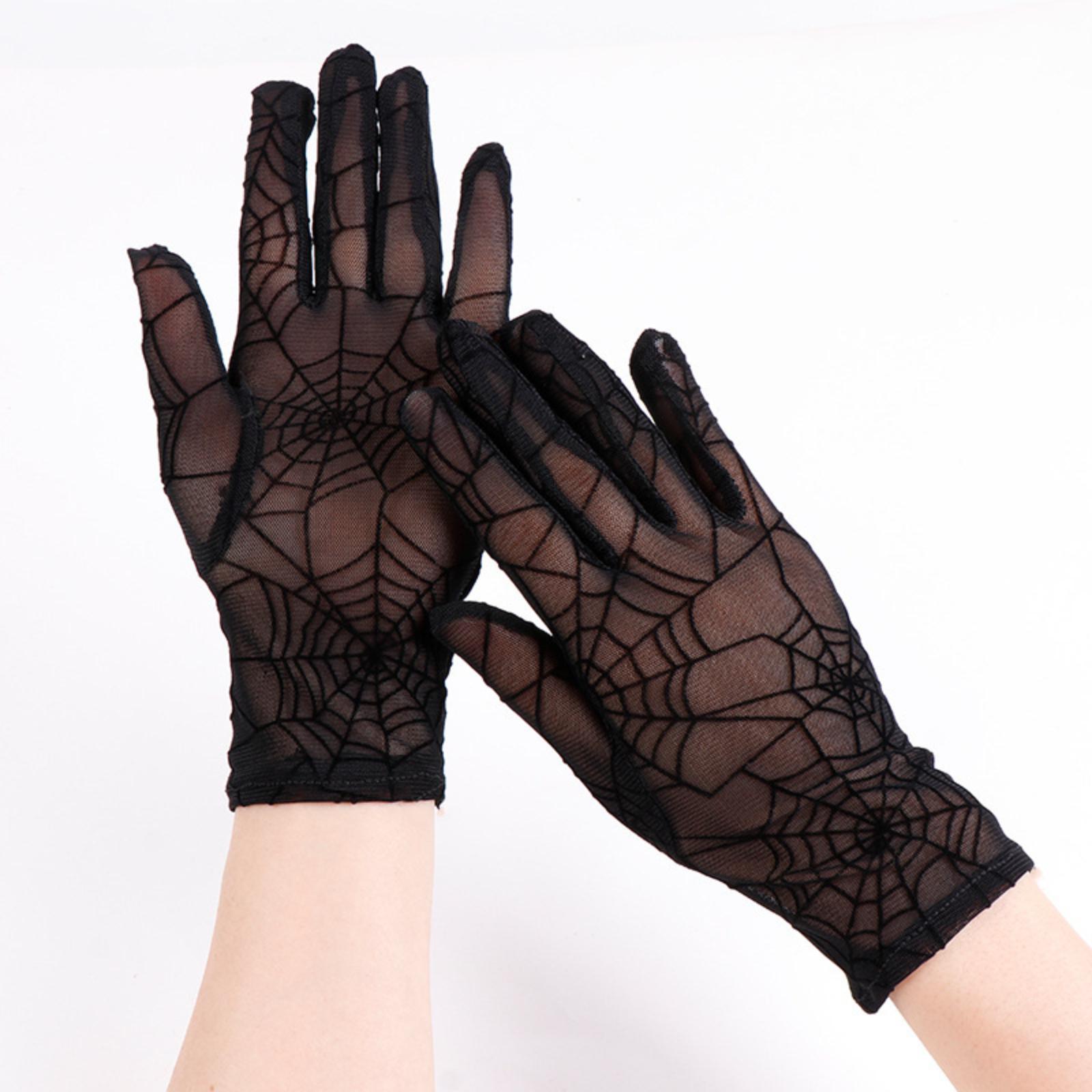 

Unique Lace Fingerless Gloves, Feminine, Suitable For Cycling, Driving, Outdoor Use, And Web Design. One Size чёрный