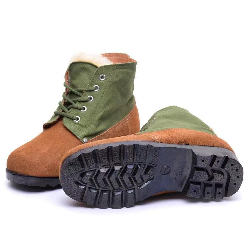 Fashion Winter Thick Soled Anti Slip Snow Boots/hot Selling Flip Up/lace Up Retro Plush Leather Shoes/new Classic Men's Cotton Boots