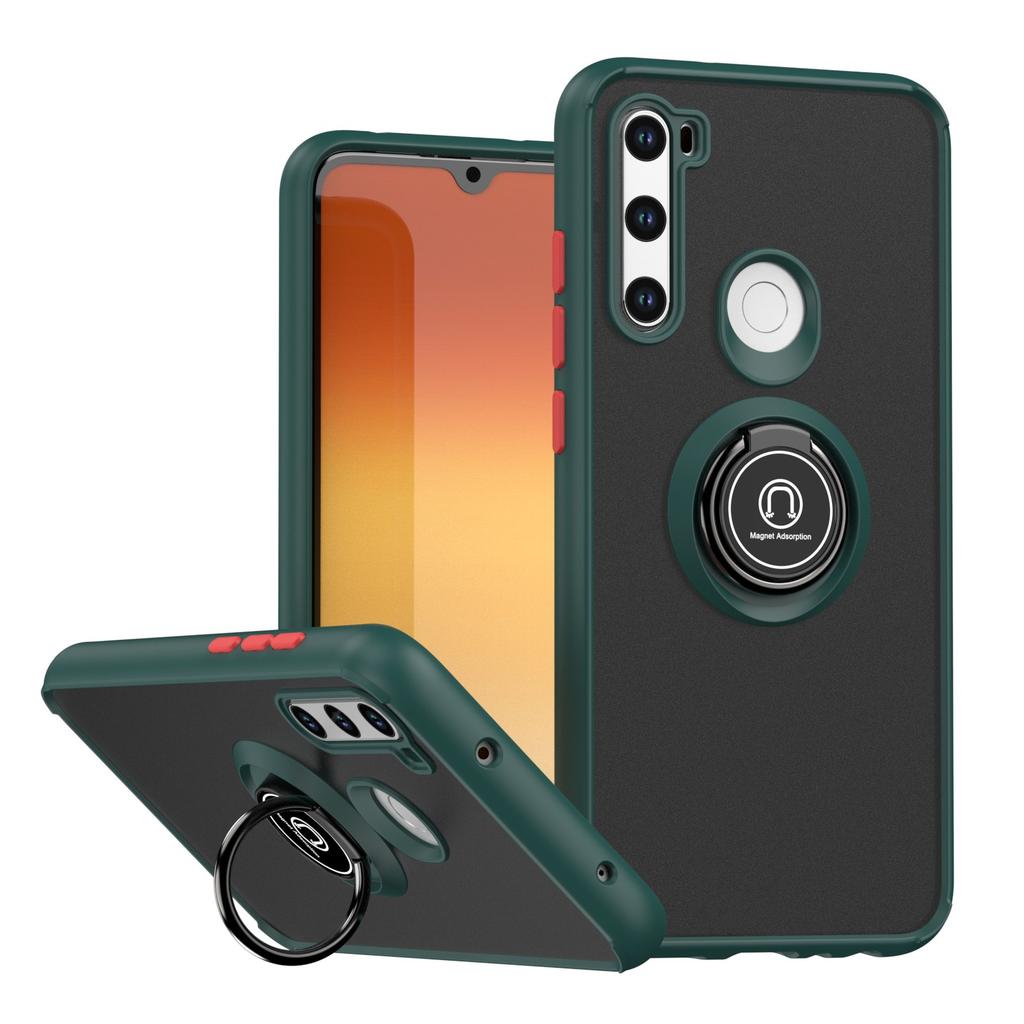 Zartes Rüstungs-PC-Gehäuse für Xiaomi Redmi Note 8 Note 8 Pro Schutzhülle Ring Magnetischer Halter Ständer Coque Funda Capa