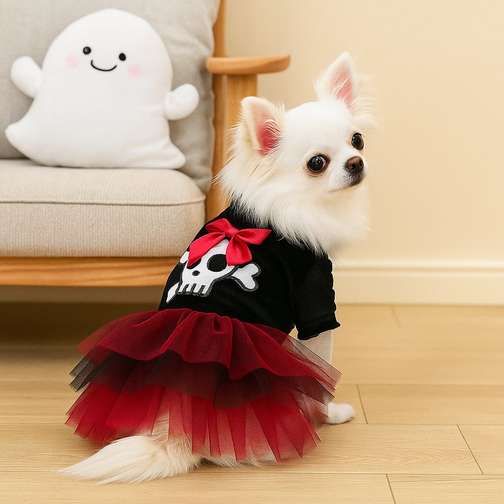Two Legged Dog Cosplay Dress Breathable Dog Lace Skirt Pet Pirate Skirt  Cosplay Party