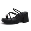 Small thick-soled thick-heeled bag head sandals women's 2025 summer new casual and comfortable one-word buckle Roman sandals