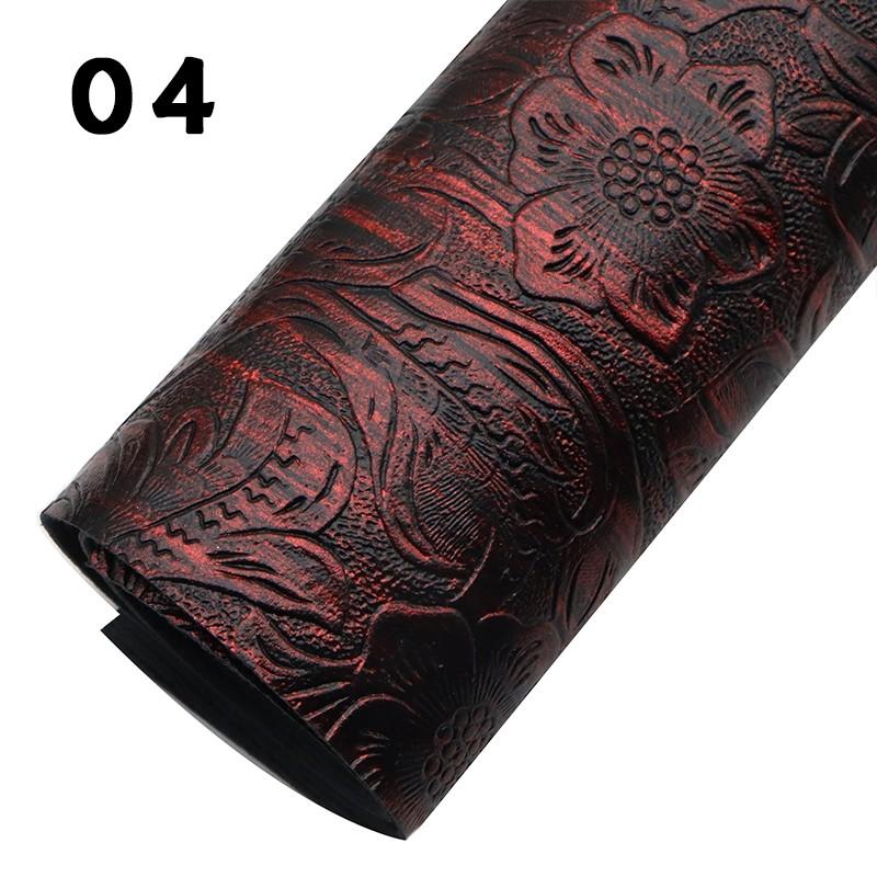 50x137cm Synthetic Fabric Flowers Pattern Metallic Faux Leather Sheet Bump Textured Swirl Material DIY Earrings Hair Bow