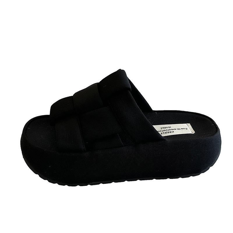 Small Thick-bottomed Woven Sandals Women's Summer New Retro Fashion Outer Wear Open-toed Seaside Beach Slippers