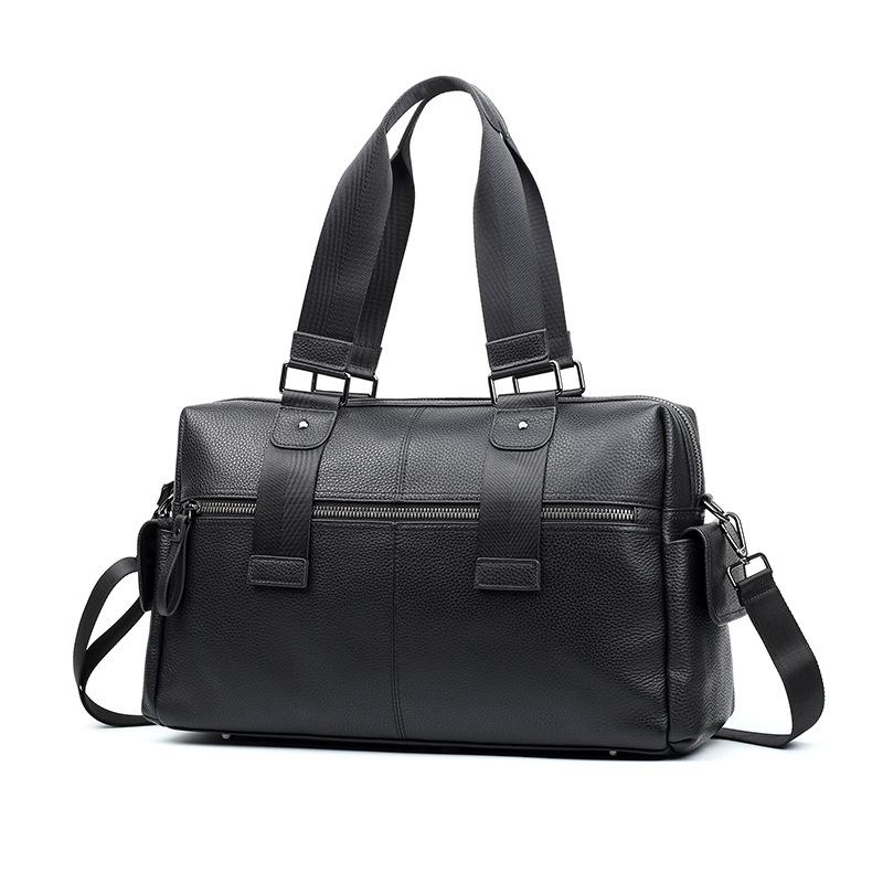 Pánská kabelka z pravé kůže Velkokapacitní Móda Taška pro volný čas Služební cesty Pánská cestovní taška s mašlí z hovězí kůže