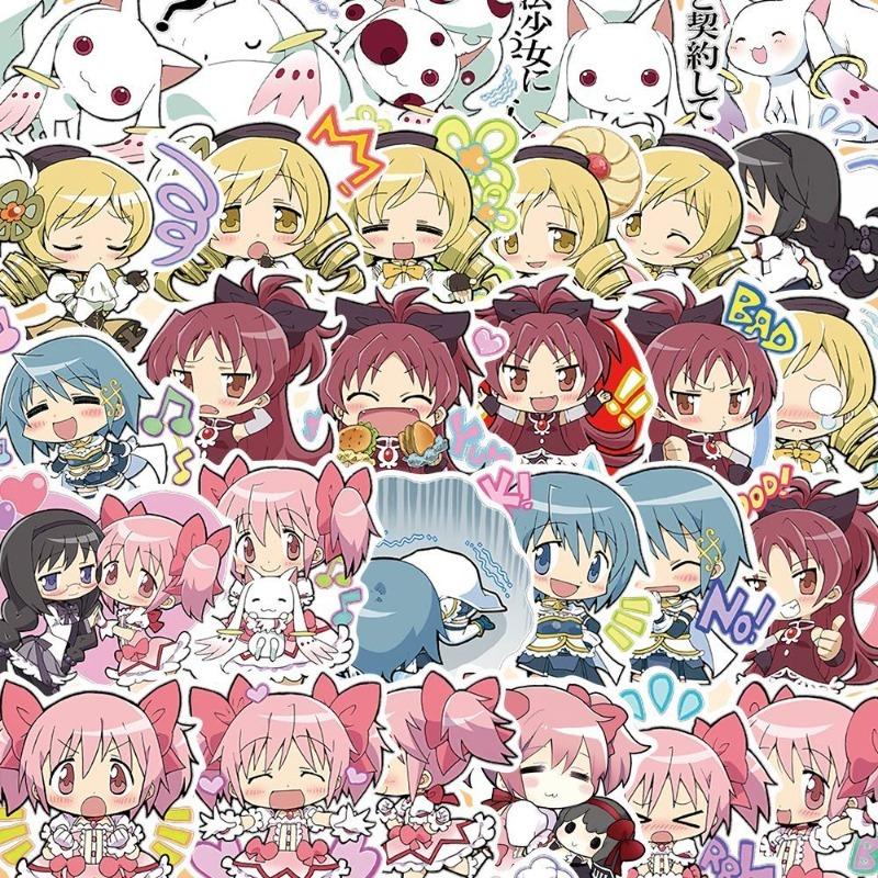 48 Pcs Cartoon Puella Magi Madoka Magica Stickers - High-Quality Appearance Notebook Cute Diy Decoration Stickers Gift