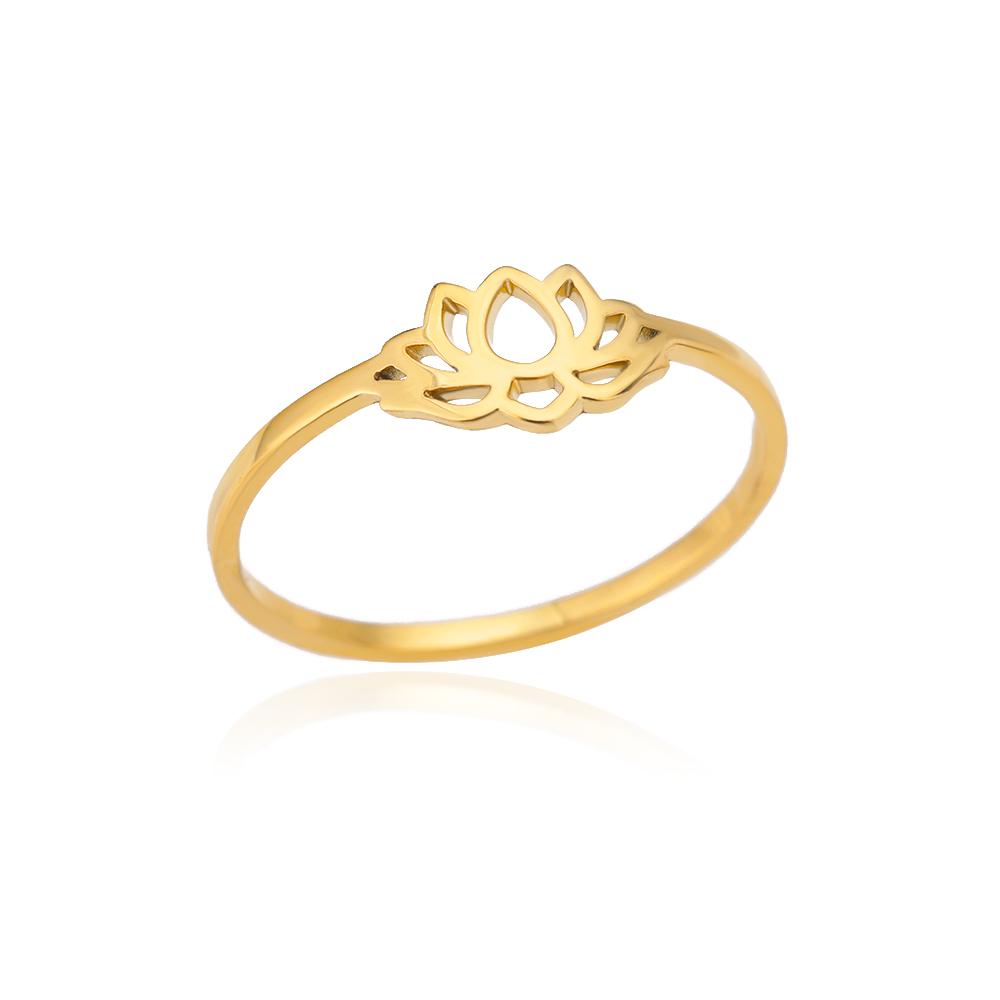 Lotus Flower Rings For Women Stainless Steel Sliver Color Finger Ring Vintage Wedding Ring Valentine's Day Jewelry Bague