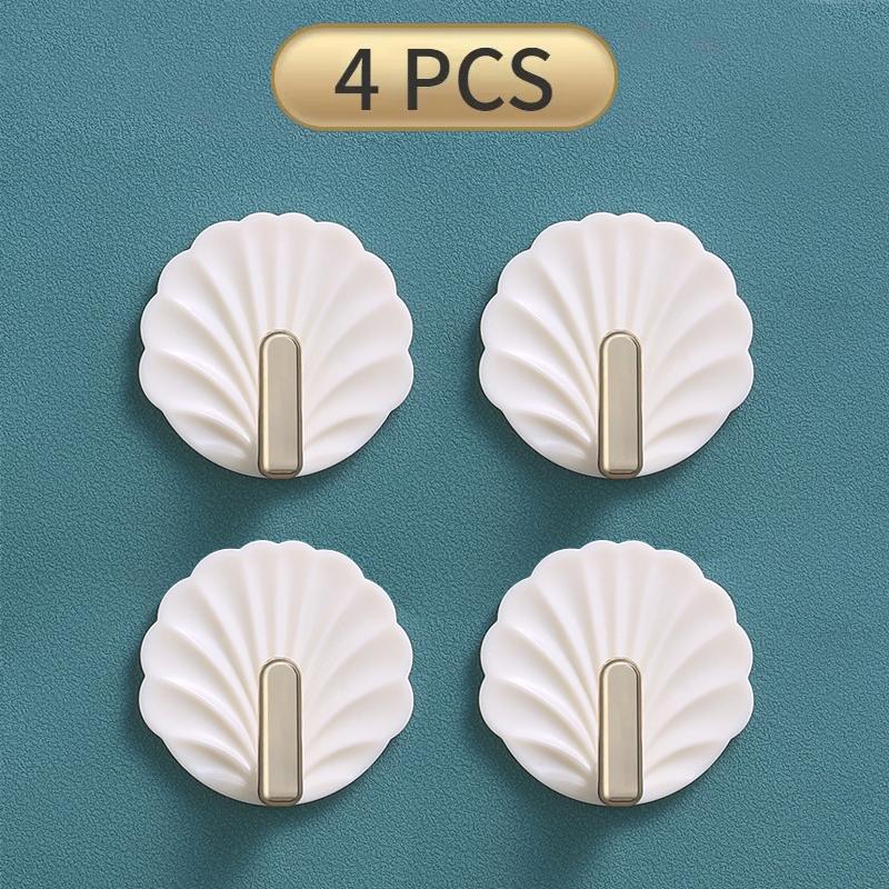 8/4PCS Punch-Free Strong Wall Hooks Luxury Strong Sticky Coat Hanger Rack Clothes Bag Key Kitchen Door Organizer Easy Install