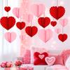 8Pcs Valentine's Day Heart Decoration Foldable Paper Heart Shape Ornament Easy Assembly for Wedding Party Decoration