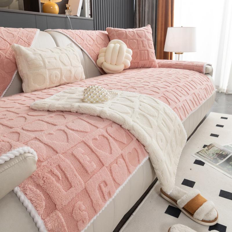 Winter Thickened Shu Cotton Velvet Sofa Cushion Simple Modern Non-Slip Plush Cushion New Full Cover Wholesale