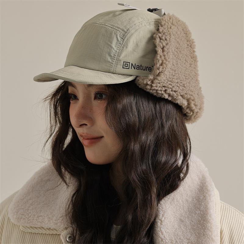 

Nylon windproof and waterproof Lei Feng hat versatile hat cold protective ear hat thickened winter warm hat фіолетовий