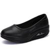 2025 Women's White Leather Rocking Nurse Shoes - Air Cushion, Low-Cut, Spring/Autumn