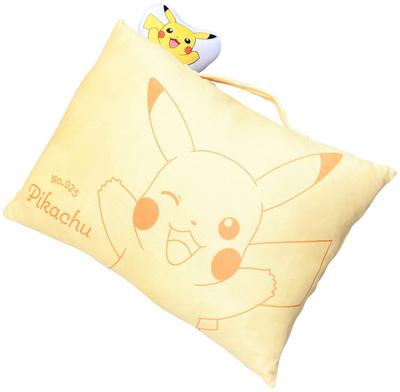 MORIPiLO Morishita Lichaamskussen Pokemon Pikachu 28x39cm met Handvat Knuffel Kussen Pokemon Karakter Merchandise Geel 4621149