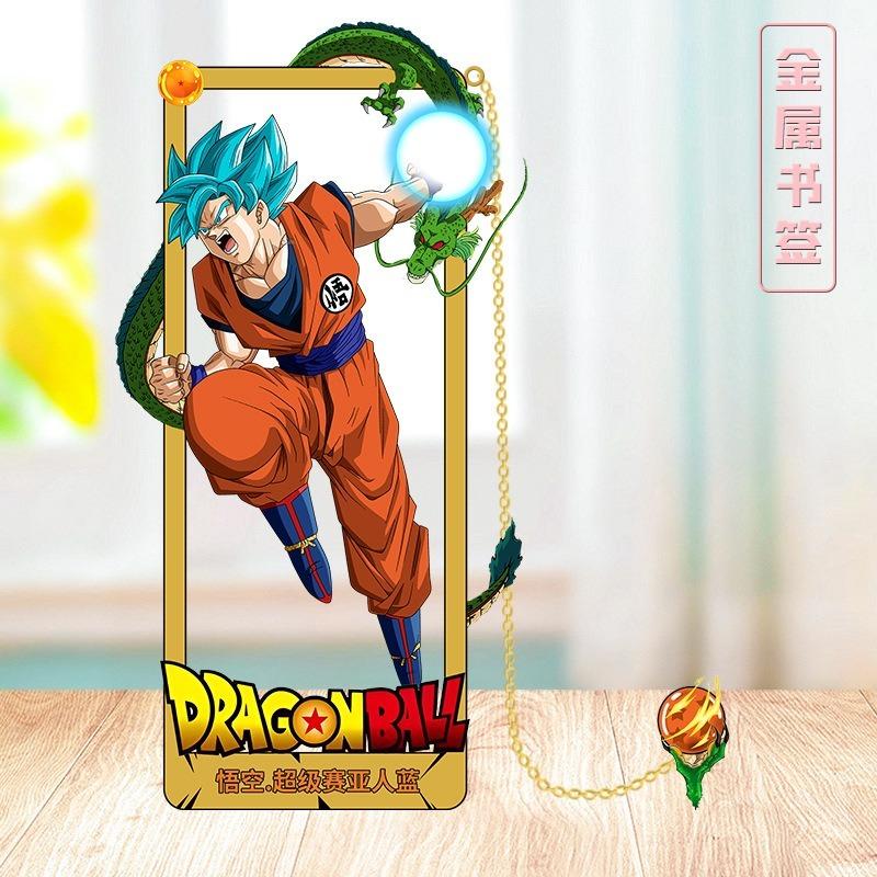 Dragon Ball Anime Action Figures Metal Bookmark Wukong Bookclip Learning Document Anime Guzi Student Decorate Kids Birthday Gift