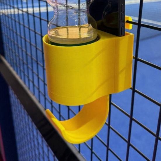 Court Fence Bottle Holder with Phone Holder And Towel Hook Hands Free Bottle Holder Court Net Storage Organizer for Sports Courts Quick Access