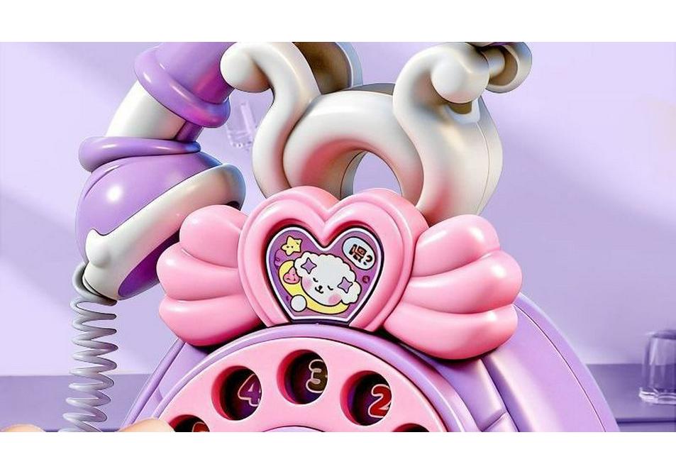 Retro Princess Toy Telephone: Ringing Sound, Educational Play for Early Childhood.