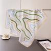Border floral small square scarf high-end print imitation silk scarf shawl square scarf neck scarf headscarf scarf for women