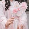 Fluffy Silk Flower Fan Chinese Style Fairy Fan Elegant Photo Props  Dance Performance