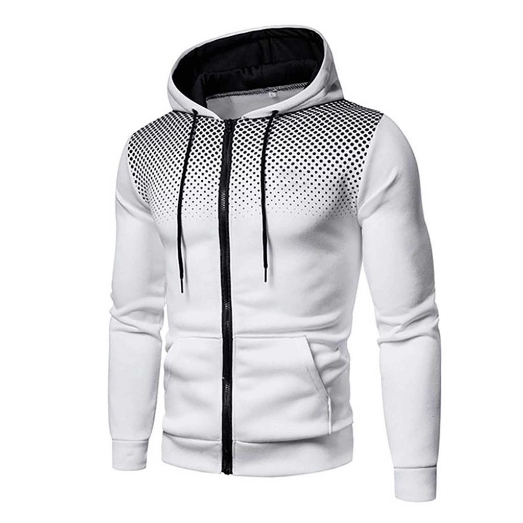 Men's Winter Sports Casual Fitness Suit With Dots Hoodie Sweatshirt And Pants