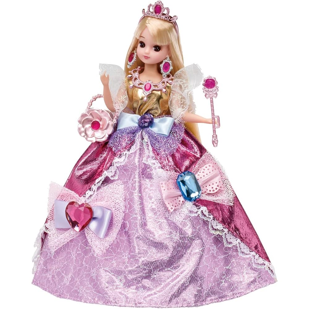 Takara Tomy Licca-chan Fantasy Princess Magical Jewelry Dress Doll Outfit for Pretend Play Ages 3 and Up