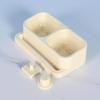 Double Bowl Parrot Splash Proof Feeder Splash Proof Large Capacity Bird Feeding Water Box Transparent with Stand Stick