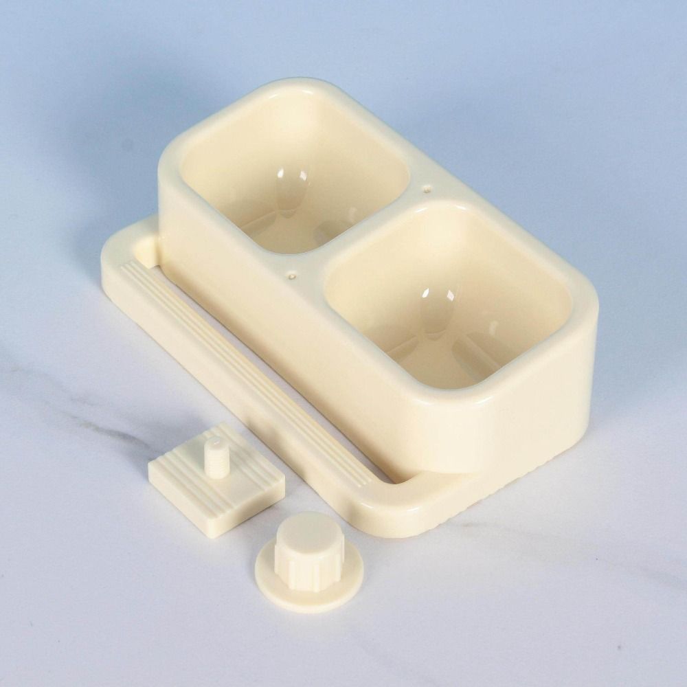 Double Bowl Parrot Splash Proof Feeder Splash Proof Large Capacity Bird Feeding Water Box Transparent with Stand Stick
