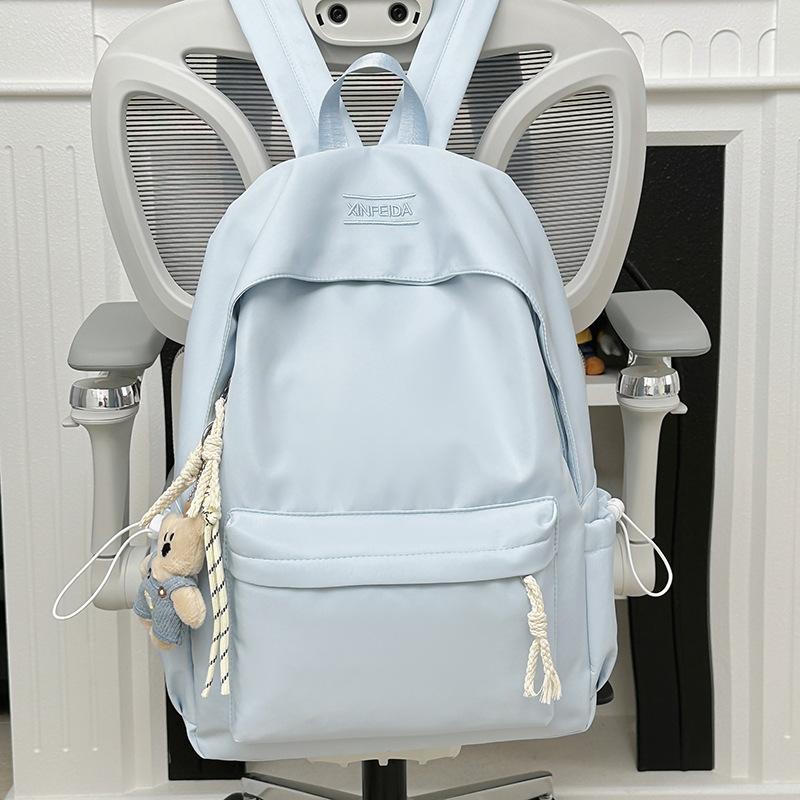 Schoolbag New Japanese Simple College Student Versatile School Bag Junior High School Student Large Capacity Solid Color Leisure Travel Backpack
