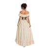 French ruffle edge waist embroidered long dress halloween cos dress medieval retro dress cosplay
