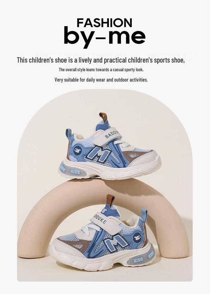 Spring Kids' Breathable Mesh Velcro Light-Up Shoes for Boys & Girls
