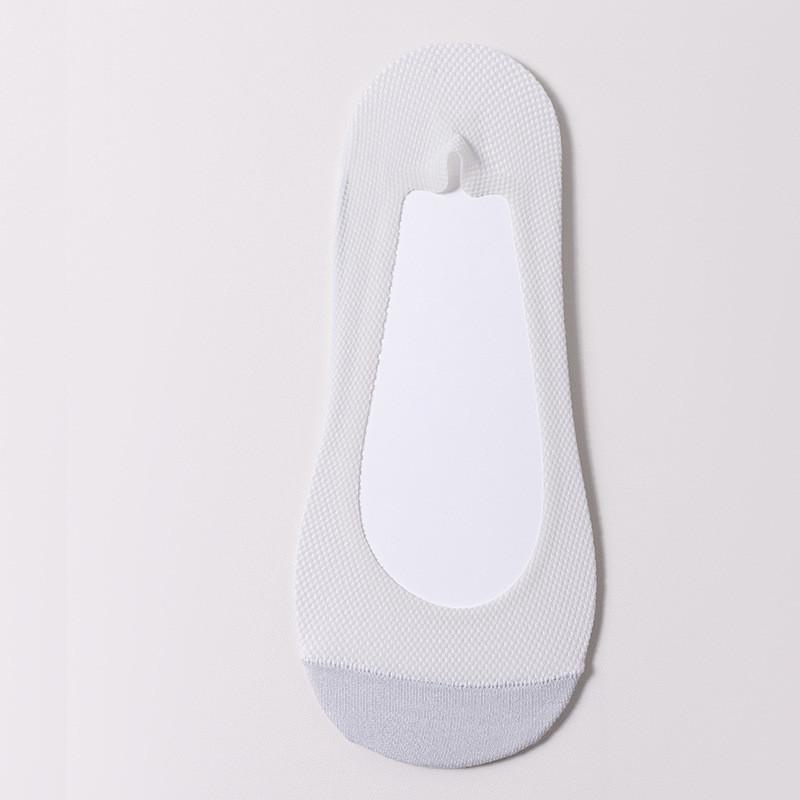 Women's Summer Solid Mesh Breathable Invisible Boat Socks Silicone Anti-slip Sweat Absorbing Thin Hollow Out Short No-show Socks