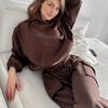 Autumn Winter 2 Pieces Set Women Tracksuit Fleece Long Sleeve Warm Hoodies And Jogger Pants Casual Set Solid Outfit Sport Suit