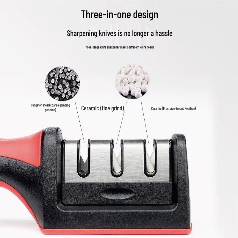 Multifunctional Three-Stage Manual Knife Sharpener