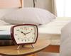 Fujiboeki Retro Table Clock 14.6×6.6×14.1cm Red Alarm Silent Sweep Movement