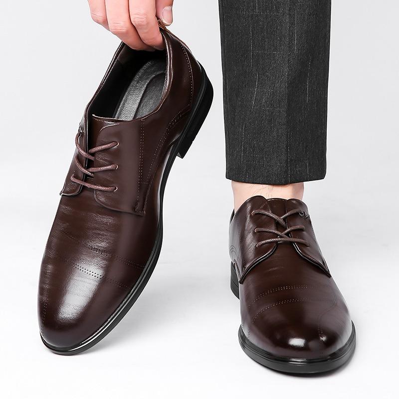 Fashion Designer Leather Platform Business Dress Shoes for Men Fashion Soft-soled Casual Spring Autumn Men's Point-toe Wedding Shoes Men