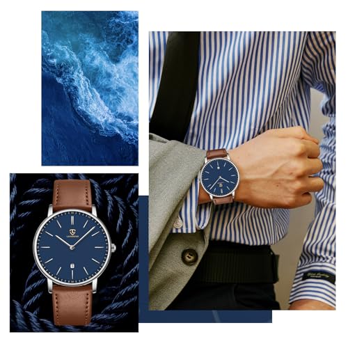 BEN NEVIS Men's Watch, Simple, Stylish, Slim, Casual, Date Display, Waterproof, Analog Quartz Watch, Fashionable, Unisex, for Business, Commuting, Par