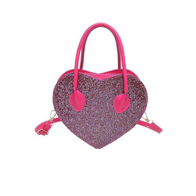 Chic Heart Design Crossbody Bag For Women Versatile Pu Leather Handbag