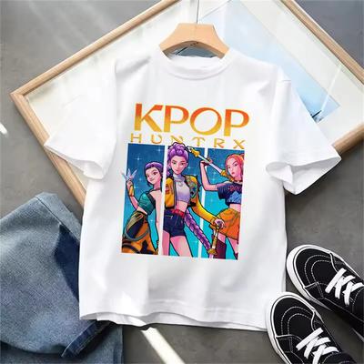 Kids T-shirt KPop Demon Hunters Movie Round Neck Cartoon Girls Boys T Shirt Casual Baby Print Fashion Casual Man Woman Clothes